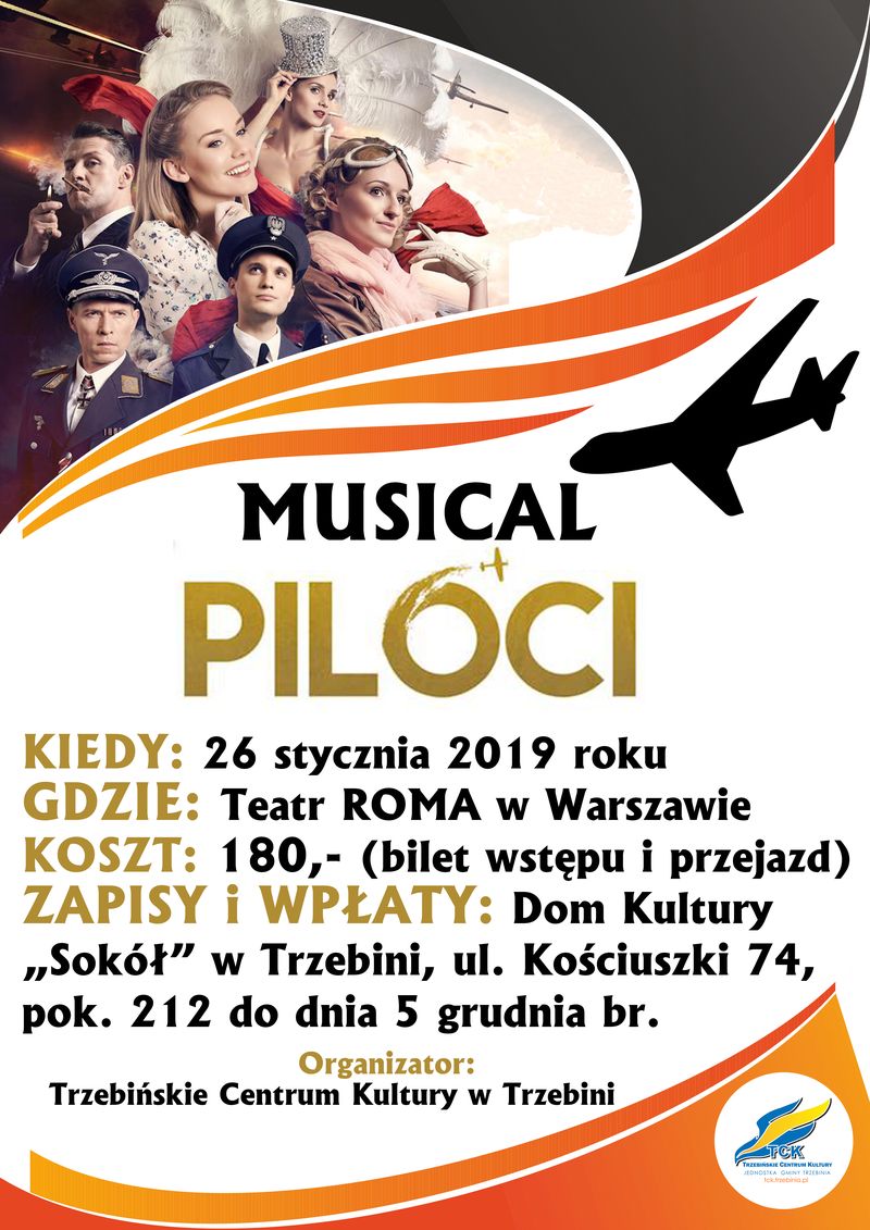 Wyjazd do Teatru Roma w Warszawie na musical "PILOCI"
