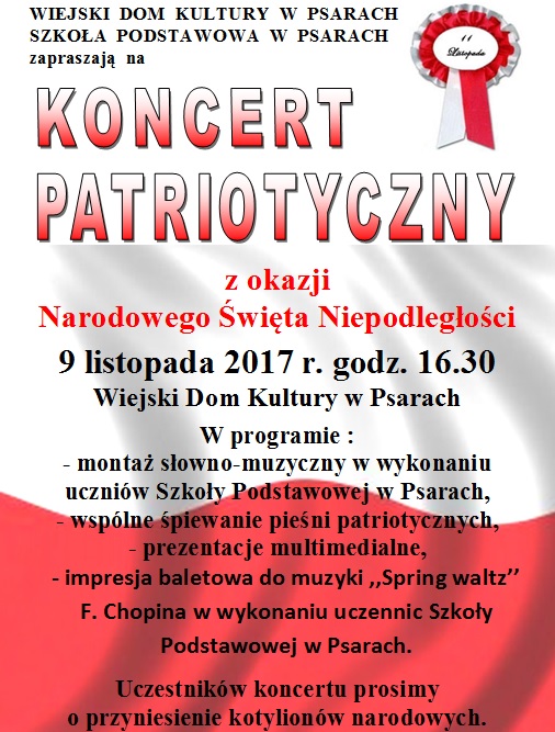 Koncert patriotyczny w Psarach